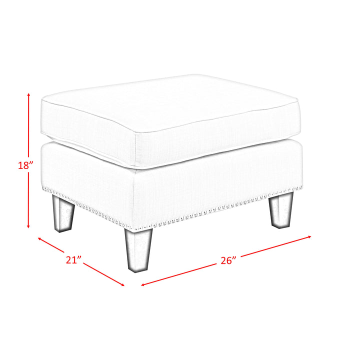 Erica 497 Ottoman W/Chrome Nail Heirloom Berry (ISTA 3) - Vida Furniture (Laredo,TX)