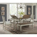 Farmington Rectangular Dining Table in Medium Brown and Washed Stone - Vida Furniture (Laredo,TX)