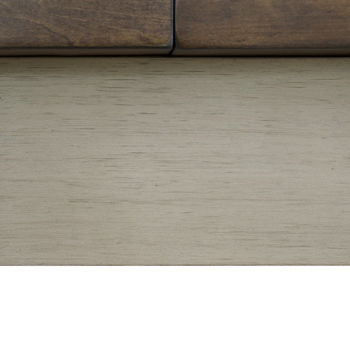 Farmington Rectangular Dining Table in Medium Brown and Washed Stone - Vida Furniture (Laredo,TX)