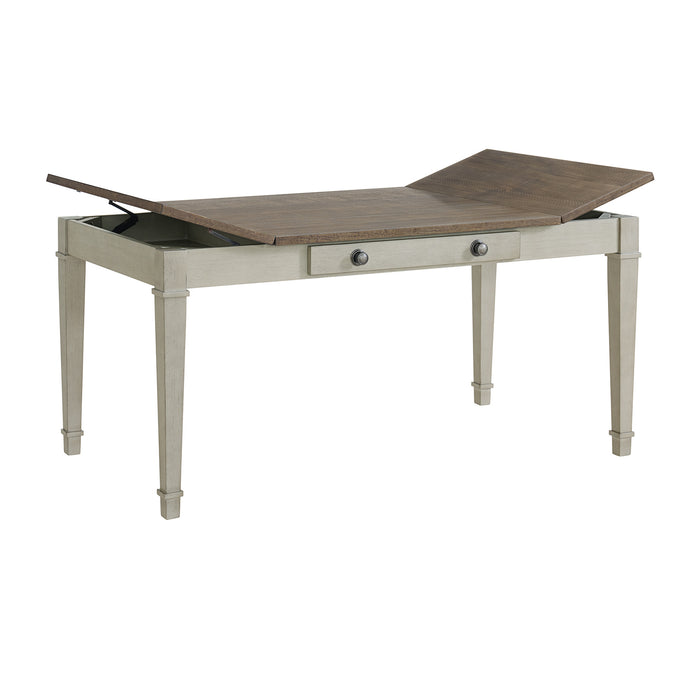 Farmington Rectangular Dining Table in Medium Brown and Washed Stone - Vida Furniture (Laredo,TX)