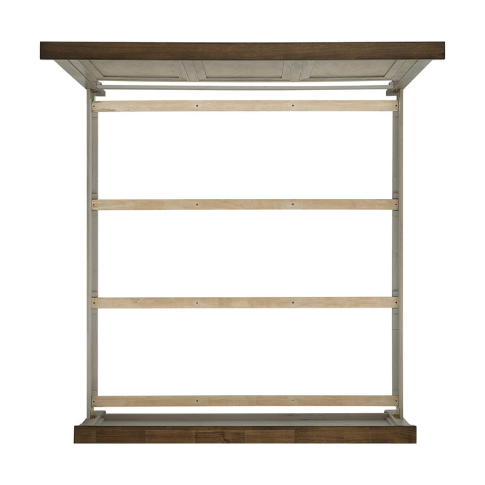 Farmington Panel Bedroom Set in Medium Brown and Washed Stone - Vida Furniture (Laredo,TX)