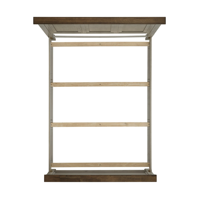 Farmington Panel Bedroom Set in Medium Brown and Washed Stone - Vida Furniture (Laredo,TX)