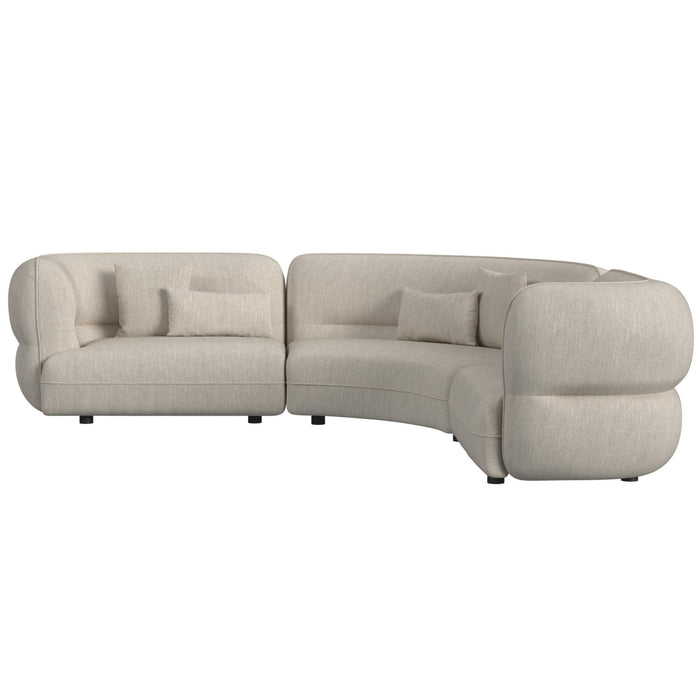 Four Seasons Sectional Set in Woolen Camel with 6 Pillows - Vida Furniture (Laredo,TX)