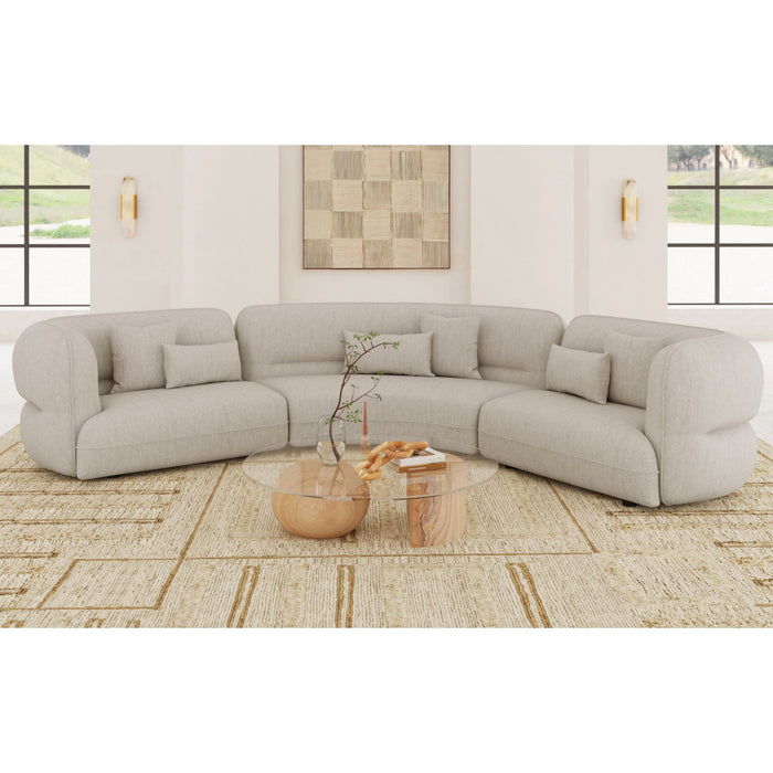 Four Seasons RHF Loveseat in Woolen Camel with 2 Pillows - Vida Furniture (Laredo,TX)