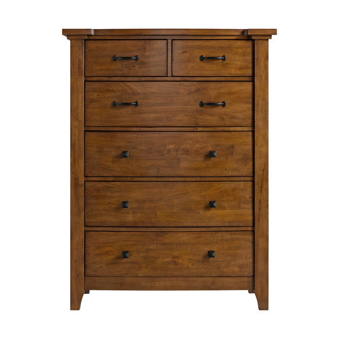 Gage 6-Drawer Chest in Chestnut - Vida Furniture (Laredo,TX)