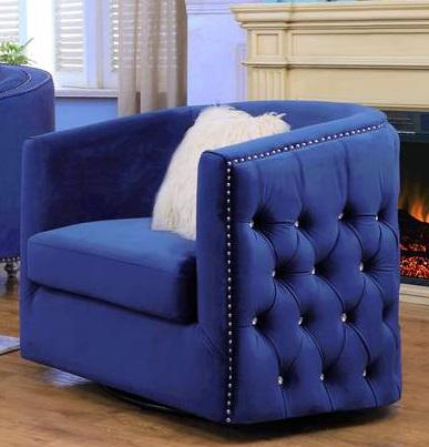 Galaxy Home Afreen Upholstered Chair in Navy GHF-808857722010 - Vida Furniture (Laredo,TX)