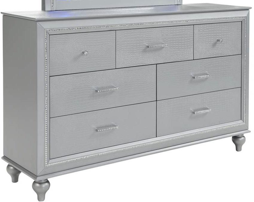 Galaxy Home Amber 7 Drawer Dresser in Silver GHF-808857997609 - Vida Furniture (Laredo,TX)