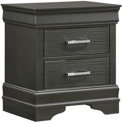 Galaxy Home Brooklyn 2 Drawer Nightstand in Metallic Grey GHF-733569339099 - Vida Furniture (Laredo,TX)