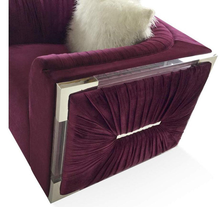 Galaxy Home Contempo Chair in Wine GHF-808857941817 - Vida Furniture (Laredo,TX)