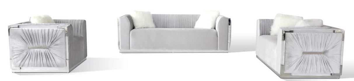 Galaxy Home Contempo Loveseat in Silver GHF-808857748829 - Vida Furniture (Laredo,TX)