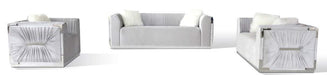 Galaxy Home Contempo Loveseat in Silver GHF-808857748829 - Vida Furniture (Laredo,TX)