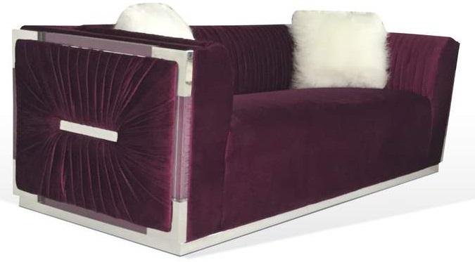 Galaxy Home Contempo Loveseat in Wine GHF-808857787002 - Vida Furniture (Laredo,TX)