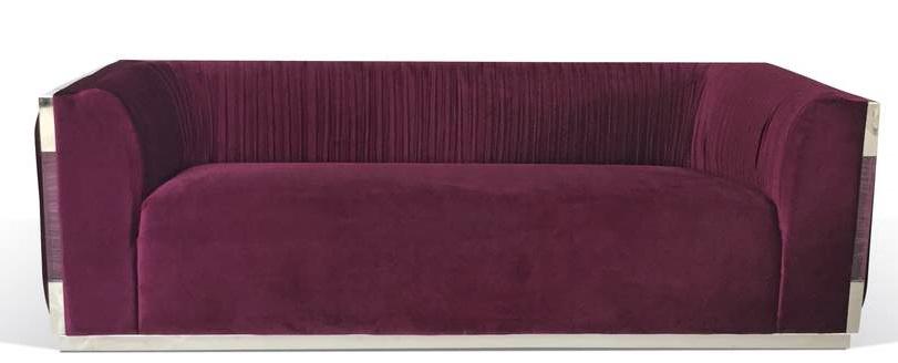Galaxy Home Contempo Sofa in Wine GHF-808857507952 - Vida Furniture (Laredo,TX)