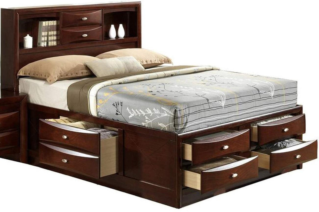 Galaxy Home Emily Full Storage Bed in Cherry GHF-808857992086 - Vida Furniture (Laredo,TX)