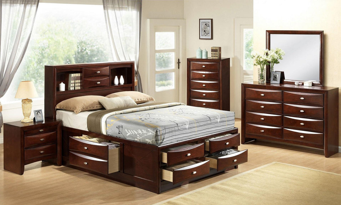 Galaxy Home Emily King Storage Bed in Cherry GHF-808857672506 - Vida Furniture (Laredo,TX)
