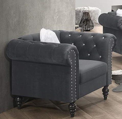 Galaxy Home Emma Chair in Gray GHF-808857820471 - Vida Furniture (Laredo,TX)