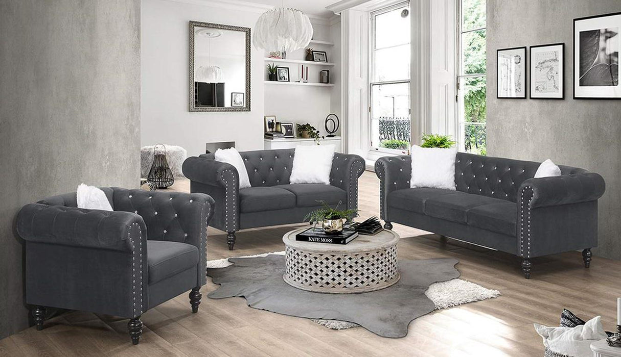 Galaxy Home Emma Loveseat in Gray GHF-808857544742 - Vida Furniture (Laredo,TX)