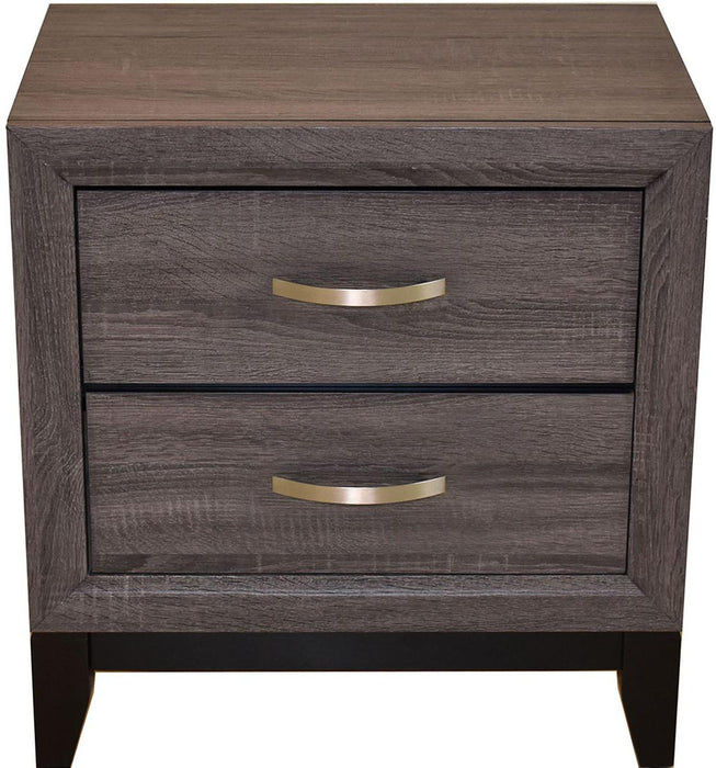 Galaxy Home Hudson 2 Drawer Nightstand in Foil Grey GHF-808857696809