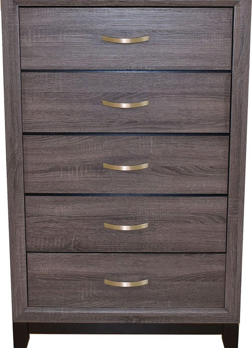 Galaxy Home Hudson 5 Drawer Chest in Foil Grey GHF-808857594679