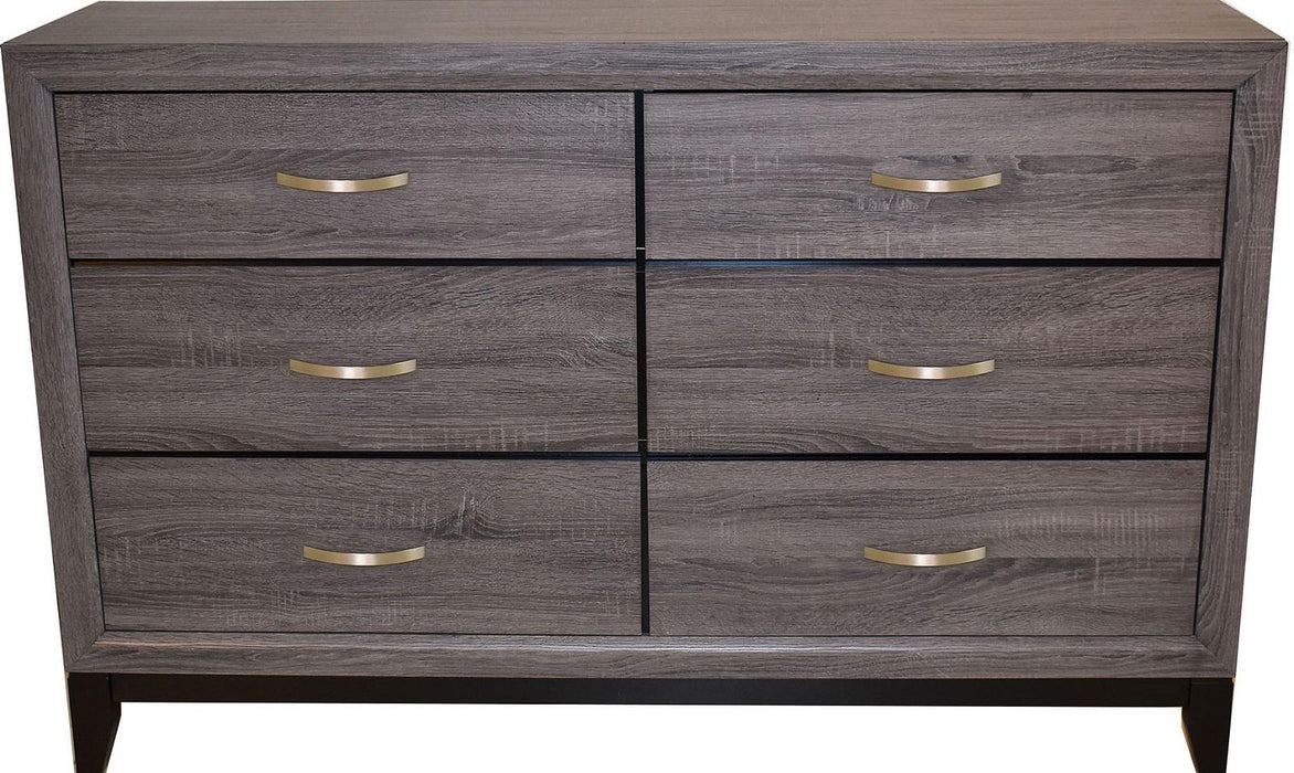 Galaxy Home Hudson 6 Drawer Dresser in Foil Grey GHF-808857665805