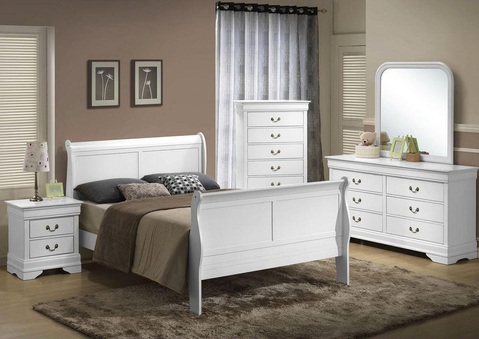 Galaxy Home Louis Phillipe Full Sleigh Bed in White GHF-808857887658 - Vida Furniture (Laredo,TX)