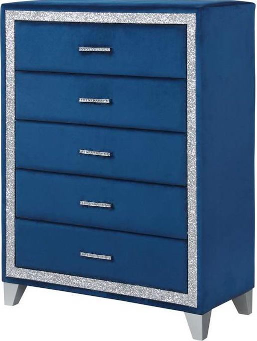 Galaxy Home Sapphire 5 Drawer Chest in Navy GHF-808857750792 - Vida Furniture (Laredo,TX)