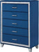 Galaxy Home Sapphire 5 Drawer Chest in Navy GHF-808857750792 - Vida Furniture (Laredo,TX)
