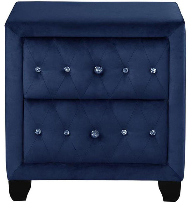 Galaxy Home Sophia 2 Drawer Nightstand in Blue GHF-733569393435