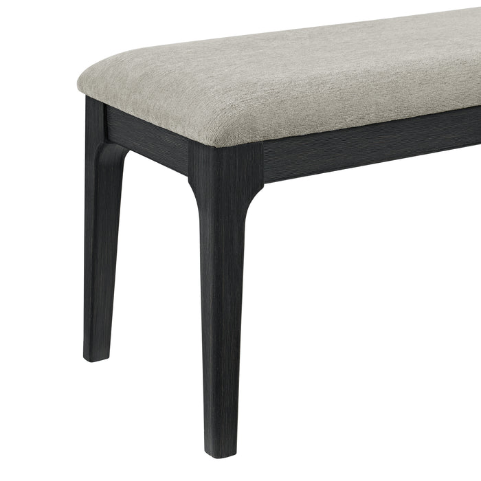 Garcia 6PC Dining Set with Table, 4 Chairs, and Bench in Black - Vida Furniture (Laredo,TX)