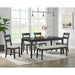 Garcia 6PC Dining Set with Table, 4 Chairs, and Bench in Black - Vida Furniture (Laredo,TX)