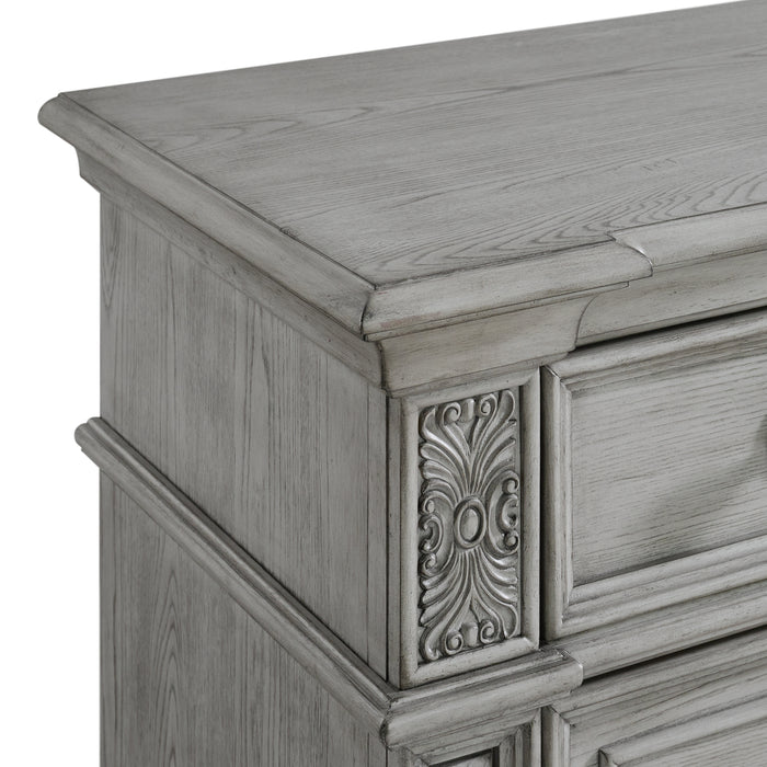 Glenmore 5-Drawer Chest in Aged Grey - Vida Furniture (Laredo,TX)