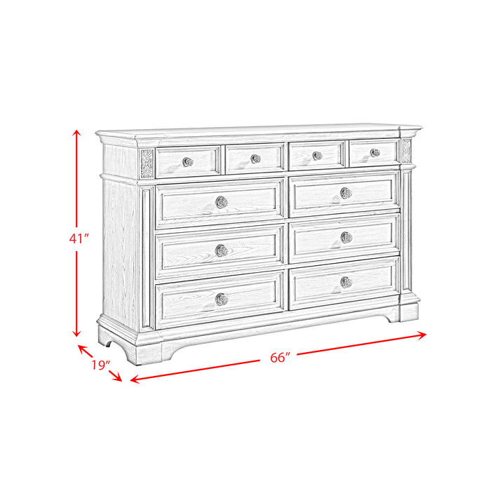 Glenmore 8-Drawer Dresser in Aged Grey - Vida Furniture (Laredo,TX)