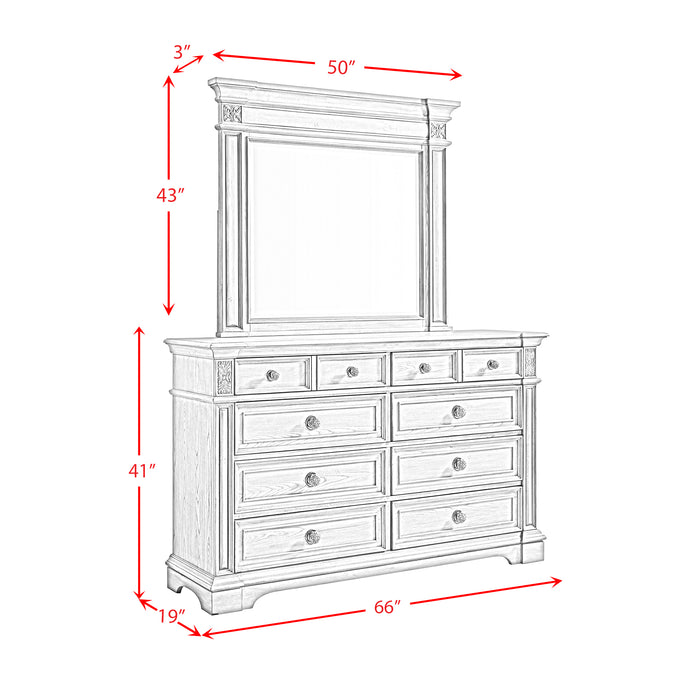 Glenmore Dresser and Mirror Set in Aged Grey - Vida Furniture (Laredo,TX)