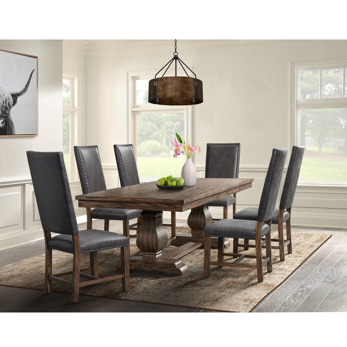 Gramercy 7PC Dining Set-Table and Six Tall Back Chairs - Vida Furniture (Laredo,TX)