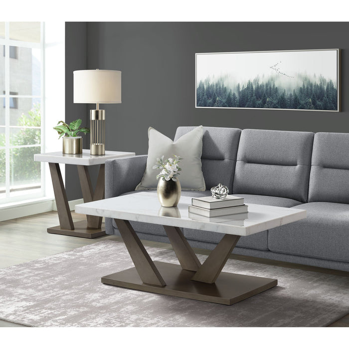 Greta Rectangular Coffee Table in grey - Vida Furniture (Laredo,TX)