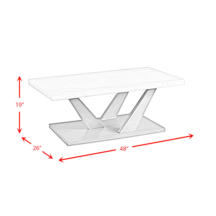 Greta Rectangular Coffee Table in grey - Vida Furniture (Laredo,TX)