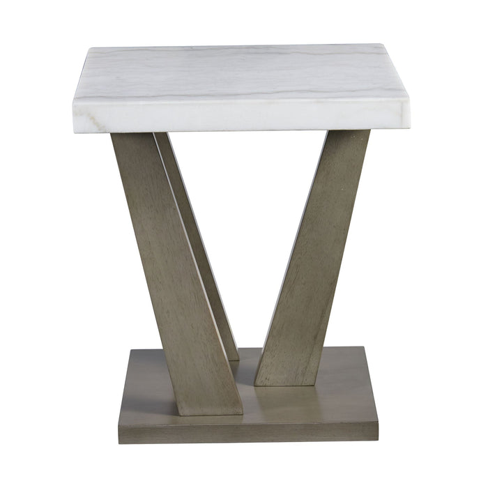 Greta Square End Table in grey - Vida Furniture (Laredo,TX)