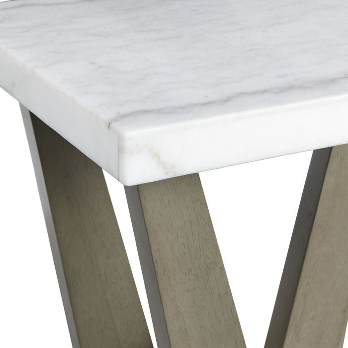 Greta Square End Table in grey - Vida Furniture (Laredo,TX)