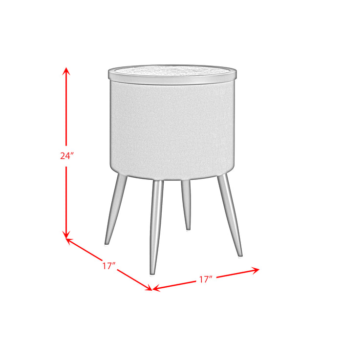 Halo Round Smart End Table in Black - Vida Furniture (Laredo,TX)