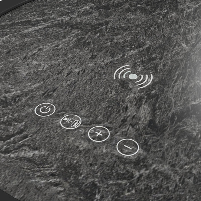 Halo Round Smart End Table in Black - Vida Furniture (Laredo,TX)