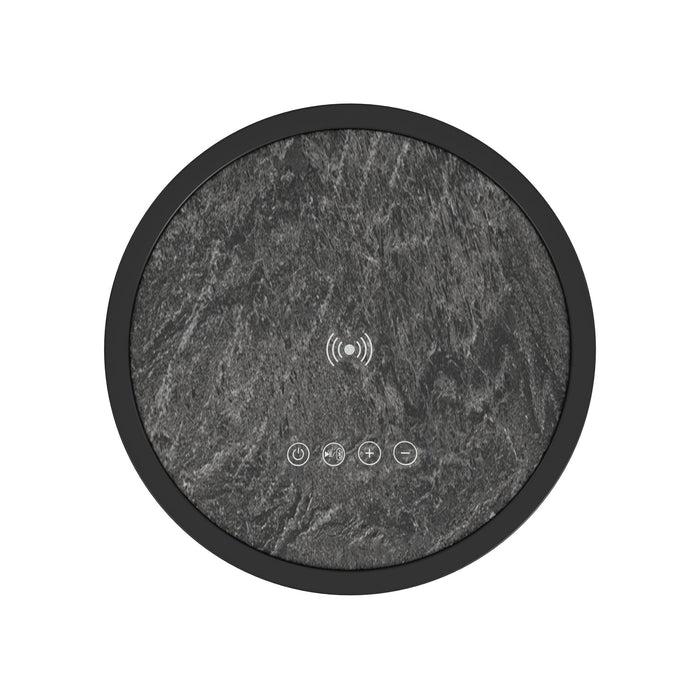 Halo Round Smart End Table in Black - Vida Furniture (Laredo,TX)