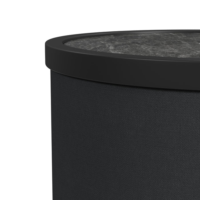 Halo Round Smart End Table in Black - Vida Furniture (Laredo,TX)