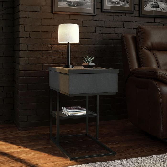 Halo Smart C-Table in Black - Vida Furniture (Laredo,TX)