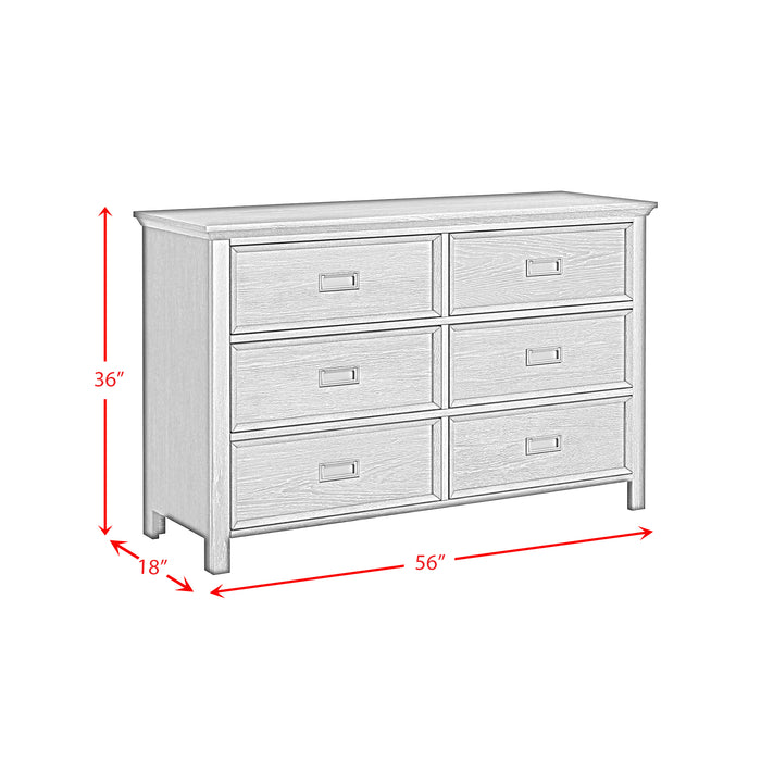 Hampton Kids 6-Drawer Dresser - Vida Furniture (Laredo,TX)