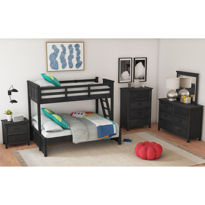 Hampton Kids Over Bunk with Ladder Bedroom Set - Vida Furniture (Laredo,TX)