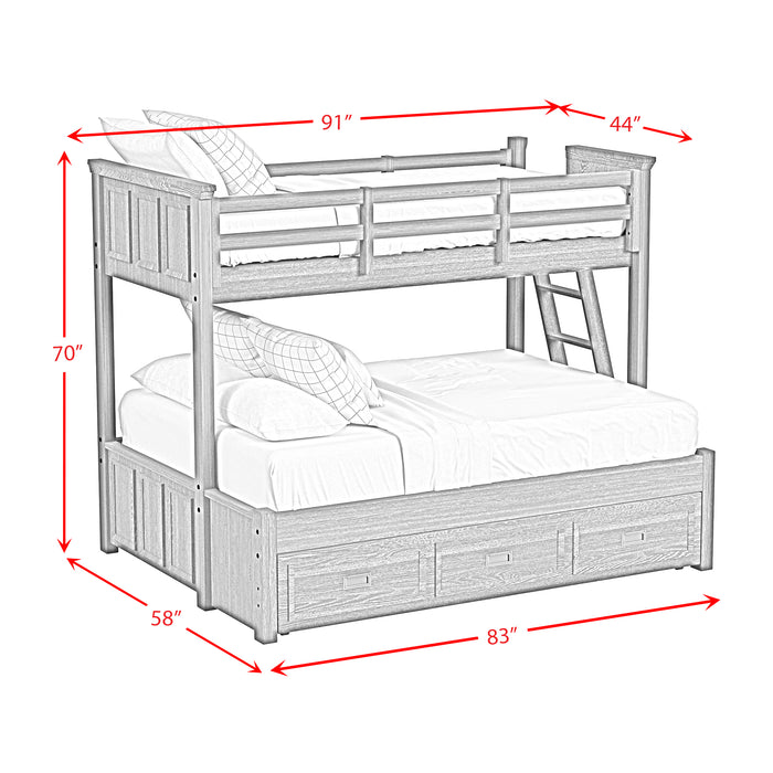 Hampton Kids Over Bunk with Ladder and Trundle Bedroom Set - Vida Furniture (Laredo,TX)