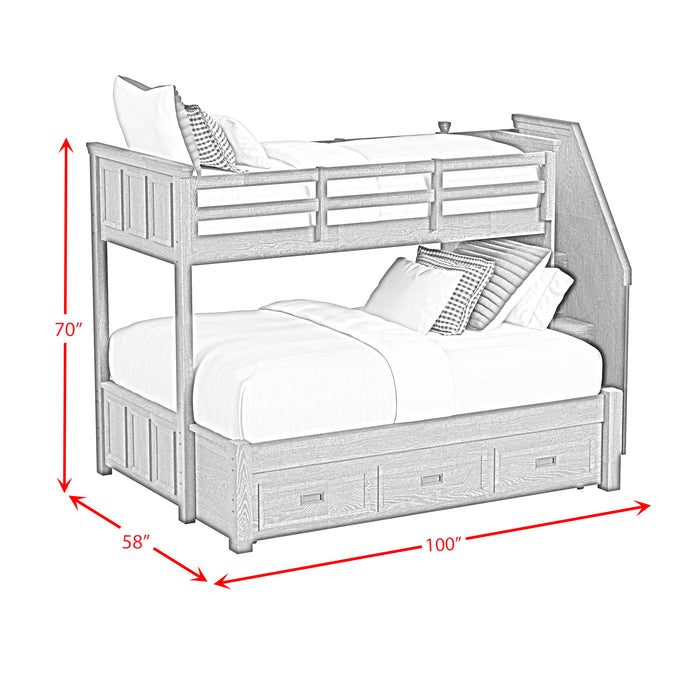 Hampton Kids Over Bunk with Staircase and Trundle Bedroom Set - Vida Furniture (Laredo,TX)
