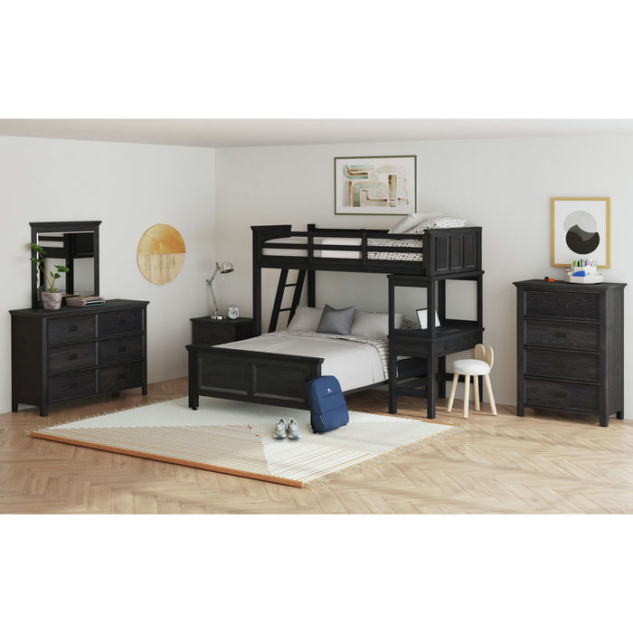 Hampton Kids Over Loft with Ladder and Desk with Speaker - Vida Furniture (Laredo,TX)