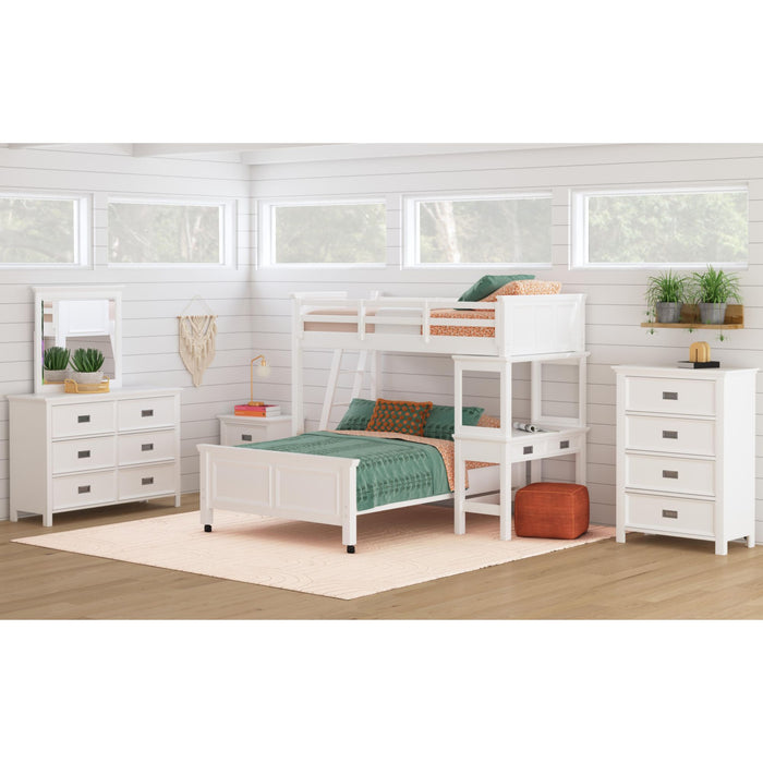 Hampton Kids Over Loft with Ladder and Desk with Speaker Bedroom Set - Vida Furniture (Laredo,TX)