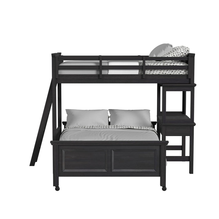 Hampton Kids Over Loft with Ladder and Desk with Speaker - Vida Furniture (Laredo,TX)